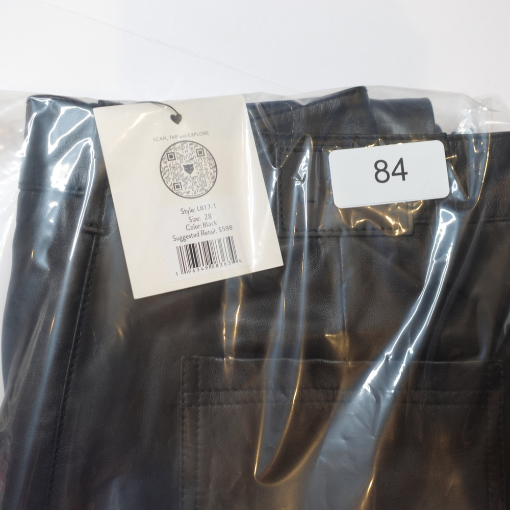 Women's Lita by Ciara Real Lamb Leather Pants, Size 28, Black NWT $598 - Picture 7 of 9